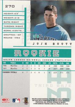 1998 Leaf Rookies & Stars #270 Josh Booty Back