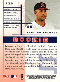 1998 Leaf Rookies & Stars #335 Placido Polanco Back