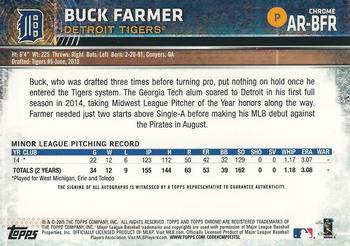 2015 Topps Chrome - Autographed Rookies #AR-BFR Buck Farmer Back