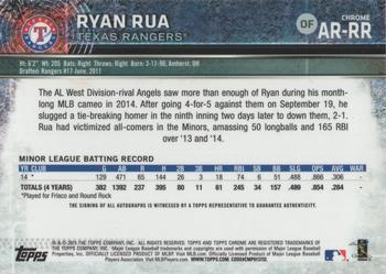 2015 Topps Chrome - Autographed Rookies #AR-RR Ryan Rua Back