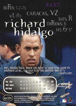 1999 SkyBox Thunder - Rant #224 Richard Hidalgo Back