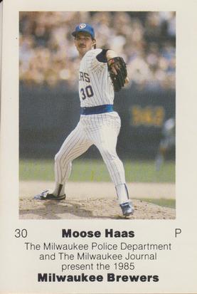 1985 Milwaukee Brewers Police #NNO Moose Haas Front