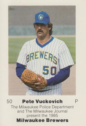 1985 Milwaukee Brewers Police #NNO Pete Vuckovich Front
