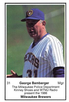 1986 Milwaukee Brewers Police #NNO George Bamberger Front