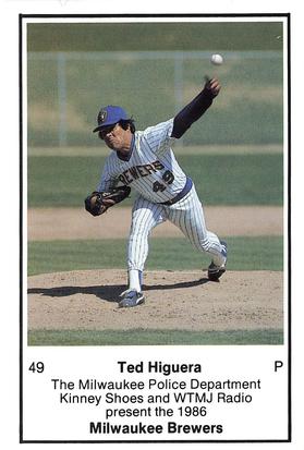 1986 Milwaukee Brewers Police #NNO Ted Higuera Front