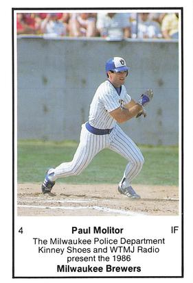 1986 Milwaukee Brewers Police #NNO Paul Molitor Front