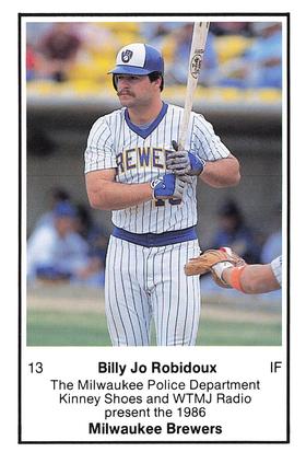 1986 Milwaukee Brewers Police #NNO Billy Jo Robidoux Front