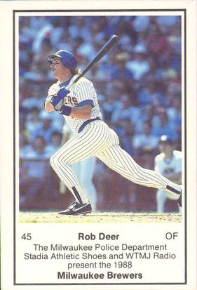 1988 Milwaukee Brewers Police #NNO Rob Deer Front