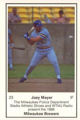 1988 Milwaukee Brewers Police #NNO Joey Meyer Front