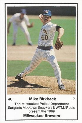 1989 Milwaukee Brewers Police #NNO Mike Birkbeck Front