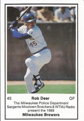 1989 Milwaukee Brewers Police #NNO Rob Deer Front