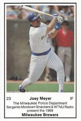 1989 Milwaukee Brewers Police #NNO Joey Meyer Front