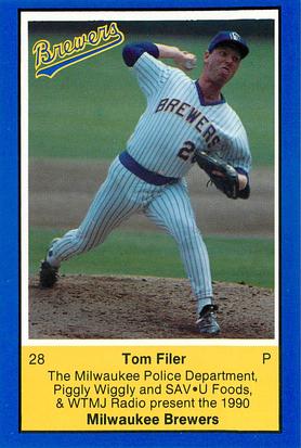 1990 Milwaukee Brewers Police #NNO Tom Filer Front