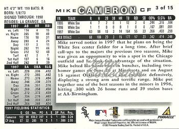 1998 Score Chicago White Sox #3 Mike Cameron Back