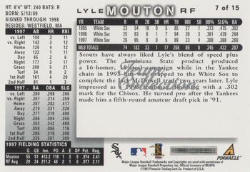 1998 Score Chicago White Sox #7 Lyle Mouton Back
