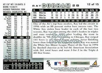 1998 Score Chicago White Sox #12 Ray Durham Back