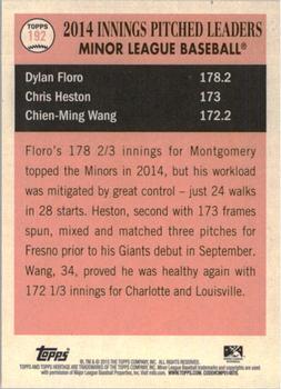 2015 Topps Heritage Minor League - Blue #192 Chien-Ming Wang / Dylan Floro / Chris Heston Back