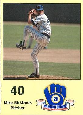 1989 Milwaukee Brewers Yearbook #NNO Mike Birkbeck Front