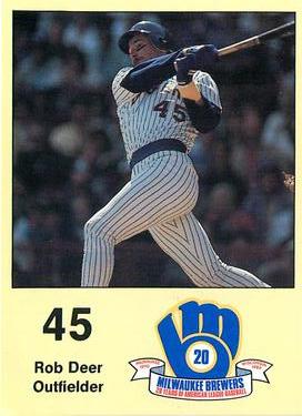 1989 Milwaukee Brewers Yearbook #NNO Rob Deer Front