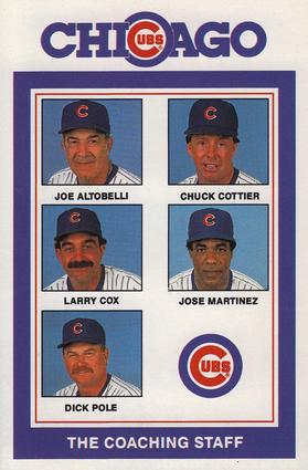1988 David Berg Chicago Cubs #NNO Chicago Cubs Coaches Front