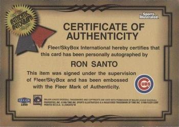 1999 Sports Illustrated Greats of the Game - Autographs #NNO Ron Santo Back
