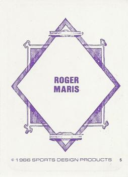 1986 Sports Design Products JD McCarthy #5 Roger Maris Back