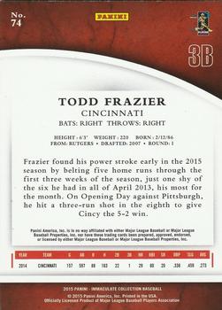 2015 Panini Immaculate Collection - Blue #74 Todd Frazier Back
