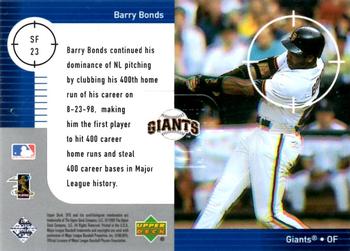 1999 SPx - Star Focus #SF23 Barry Bonds  Back