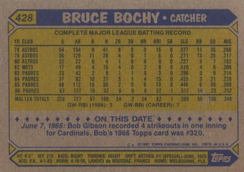 1987 Topps #428 Bruce Bochy Back