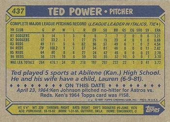 1987 Topps #437 Ted Power Back