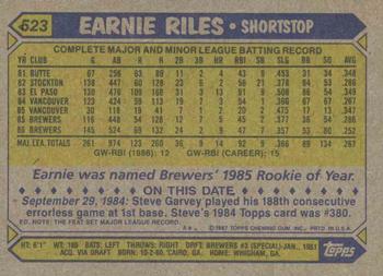 1987 Topps #523 Earnie Riles Back