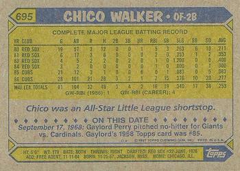 1987 Topps #695 Chico Walker Back