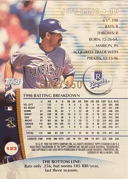 1999 Stadium Club - One of a Kind #123 Jeff King  Back