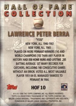 1999 Topps - Hall of Fame Collection #HOF10 Yogi Berra  Back