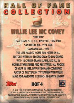 1999 Topps - Hall of Fame Collection #HOF4 Willie McCovey  Back