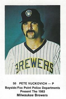1983 Milwaukee Brewers Police - Bayside / Fox Point Police Departments #NNO Pete Vuckovich Front