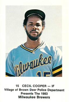 1983 Milwaukee Brewers Police - Brown Deer Village Police Department #NNO Cecil Cooper Front