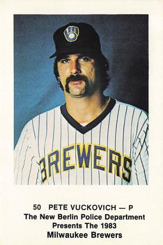 1983 Milwaukee Brewers Police - New Berlin Police Department #NNO Pete Vuckovich Front