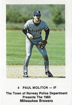 1983 Milwaukee Brewers Police - Town of Norway Police Department #NNO Paul Molitor Front