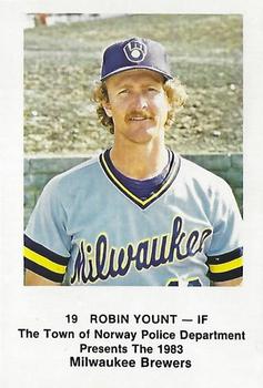 1983 Milwaukee Brewers Police - Town of Norway Police Department #NNO Robin Yount Front