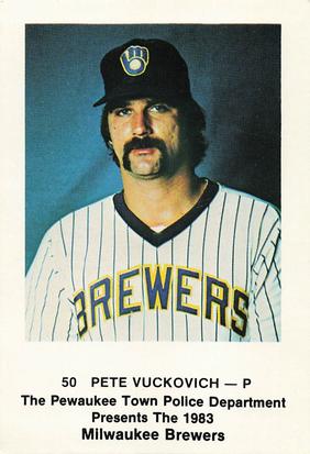 1983 Milwaukee Brewers Police - Pewaukee Town Police Department #NNO Pete Vuckovich Front