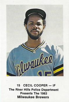 1983 Milwaukee Brewers Police - River Hills Police Department #NNO Cecil Cooper Front