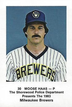 1983 Milwaukee Brewers Police - Shorewood Police Department #NNO Moose Haas Front