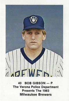 1983 Milwaukee Brewers Police - Verona Police Department #NNO Bob Gibson Front