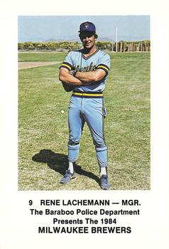 1984 Milwaukee Brewers Police - Baraboo Police Department #NNO Rene Lachemann Front