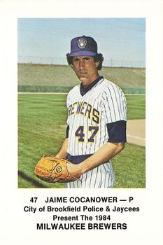 1984 Milwaukee Brewers Police - City of Brookfield Police & Jaycees #NNO Jaime Cocanower Front