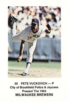 1984 Milwaukee Brewers Police - City of Brookfield Police & Jaycees #NNO Pete Vuckovich Front