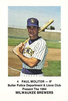 1984 Milwaukee Brewers Police - Butler Police Department & Lions Club #NNO Paul Molitor Front