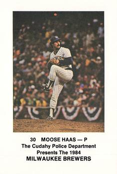 1984 Milwaukee Brewers Police - Cudahy Police Department #NNO Moose Haas Front