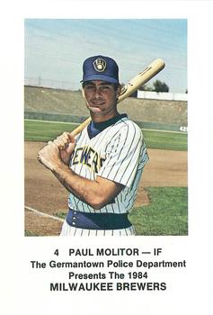 1984 Milwaukee Brewers Police - Germantown Police Department #NNO Paul Molitor Front